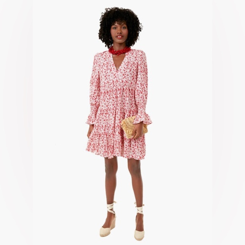 Pomander Place Scarlet Ditsy Floral Kenzo Dress Size Small
